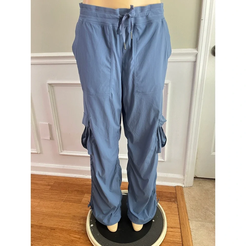 znts Lululemon Dance Sz L Womens Ruched Leg Technical Blue Gorpcore Hiking